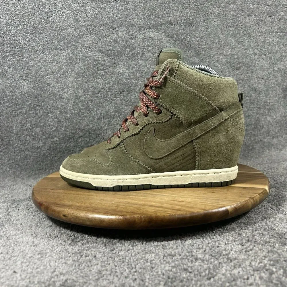 Nike Dunk Sky Hi 528899-200 Women’s Sz 8.5 Medium Olive Hidden Wedge Shoes Used